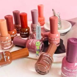 Nude Nail Polish Set of 12 with See Through Zipper Travel Bag