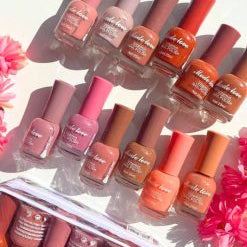 Nude Nail Polish Set of 12 with See Through Zipper Travel Bag